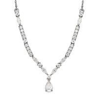 Moissanite 2.50 ctw Necklace 18 Inches in Platinum Over Sterling Silver
