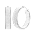 Rhodium Over Sterling Silver Sparkle Hoop Earrings 3.75 Grams - Sticky add to cart bar