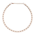 Omega Heart Pattern Collar Necklace 17-19 Inches in ION Plated Rose Gold Stainless Steel 15.50 Grams - Sticky add to cart bar