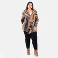 TAMSY Black and Brown Jacquard Jacket - One Size Missy - Sticky add to cart bar
