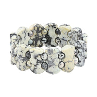 SUNRISE DEAL Lab Created White Turquoise Section Stretch Bracelet 255.00 ctw