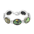 Abalone Shell Beaded Bracelet in Silvertone (8 In) - Sticky add to cart bar