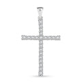 Simulated Diamond Cross Pendant in Rhodium Over Sterling Silver - Sticky add to cart bar