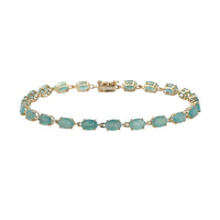 Luxoro 10K Yellow Gold Premium Grandidierite Link Bracelet (7.25 In) 9.75 ctw