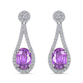 Certified and Appraised Iliana 18K White Gold AAA Madagascar Purple Sapphire and G-H SI Diamond Earrings 2.10 ctw - Sticky add to cart bar