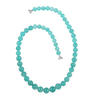 AAA Amazonite 8-11mm Beaded Necklace 20 Inches in Rhodium Over Sterling Silver 286.00 ctw