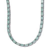 Premium Grandidierite Tennis Necklace 18 Inches in Platinum Over Sterling Silver 20.35 Grams 19.00 ctw