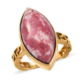 KARIS Norwegian Thulite Solitaire Ring in ION Plated 18K Yellow Gold (Size 10.0) 9.25 ctw - Sticky add to cart bar
