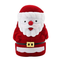 Red and White Velvet Santa Claus Shape Ring Box (1.85"x1.65"x2.64")