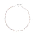 Double Shine White Freshwater Pearl 6-8mm Necklace 18 Inches in Stainless Steel - Sticky add to cart bar