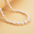 White Freshwater Pearl 6-8mm Necklace 18 Inches in Stainless Steel - Sticky add to cart bar