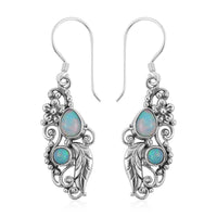 Bali Legacy Premium Ethiopian Welo Opal Earrings in Sterling Silver 10 Grams 1.15 ctw