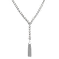 Austrian Crystal Lariat Necklace 28-30 Inches in Silvertone - Sticky add to cart bar