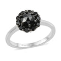 Rose Cut Black Diamond Ring in Rhodium and Platinum Over Sterling Silver 1.00 ctw - Sticky add to cart bar