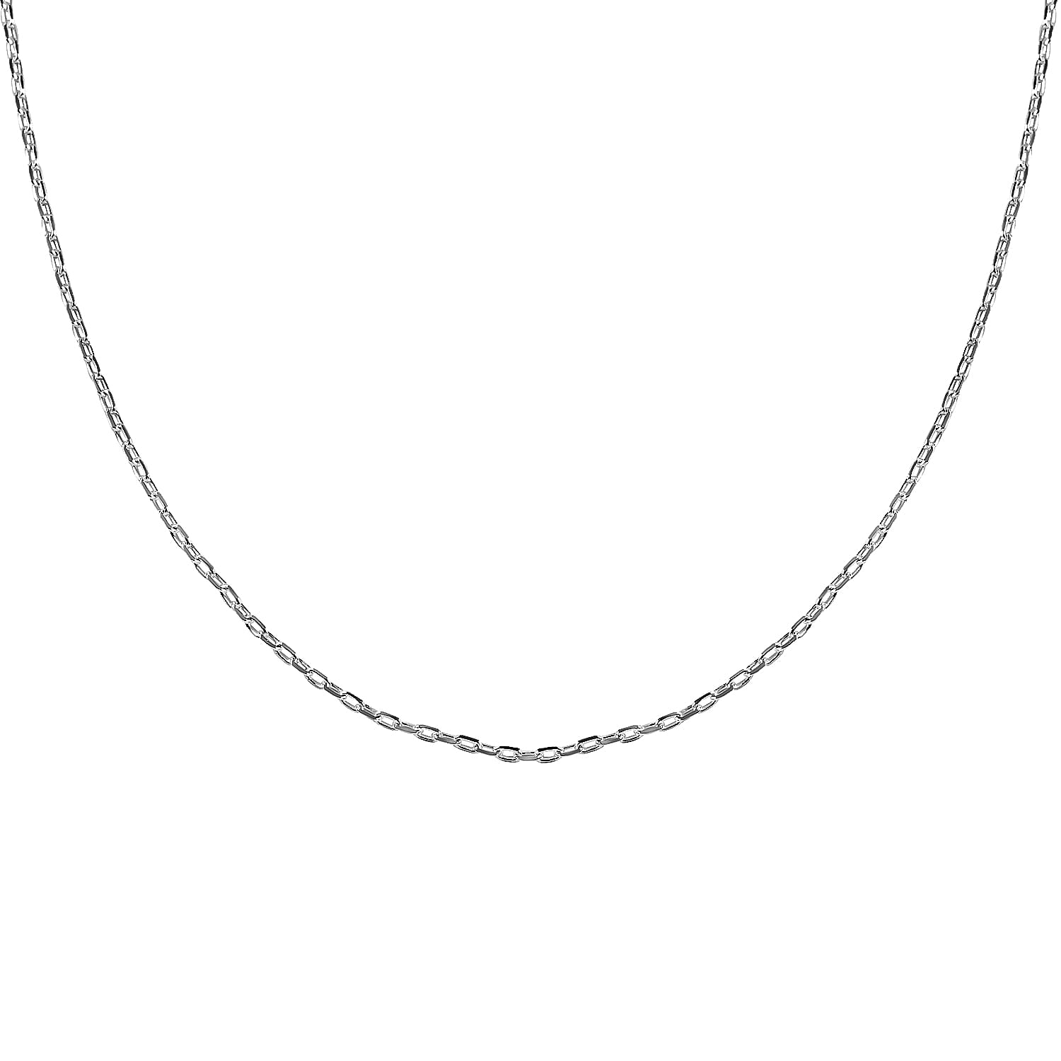 Sterling Silver 1.34mm Micro Paper Clip Chain Necklace (24 Inches) with Bolo Extender (2.75 g)