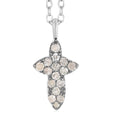 Brown Diamond Cross Necklace 18 Inches in Rhodium and Sterling Silver 0.15 ctw - Sticky add to cart bar