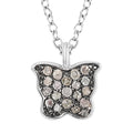 Brown Diamond Cross Necklace 18 Inches in Rhodium and Sterling Silver 0.15 ctw - Sticky add to cart bar