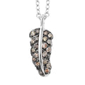 Brown Diamond Cross Necklace 18 Inches in Rhodium and Sterling Silver 0.15 ctw - Sticky add to cart bar