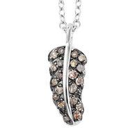 Brown Diamond Cross Necklace 18 Inches in Rhodium and Sterling Silver 0.15 ctw