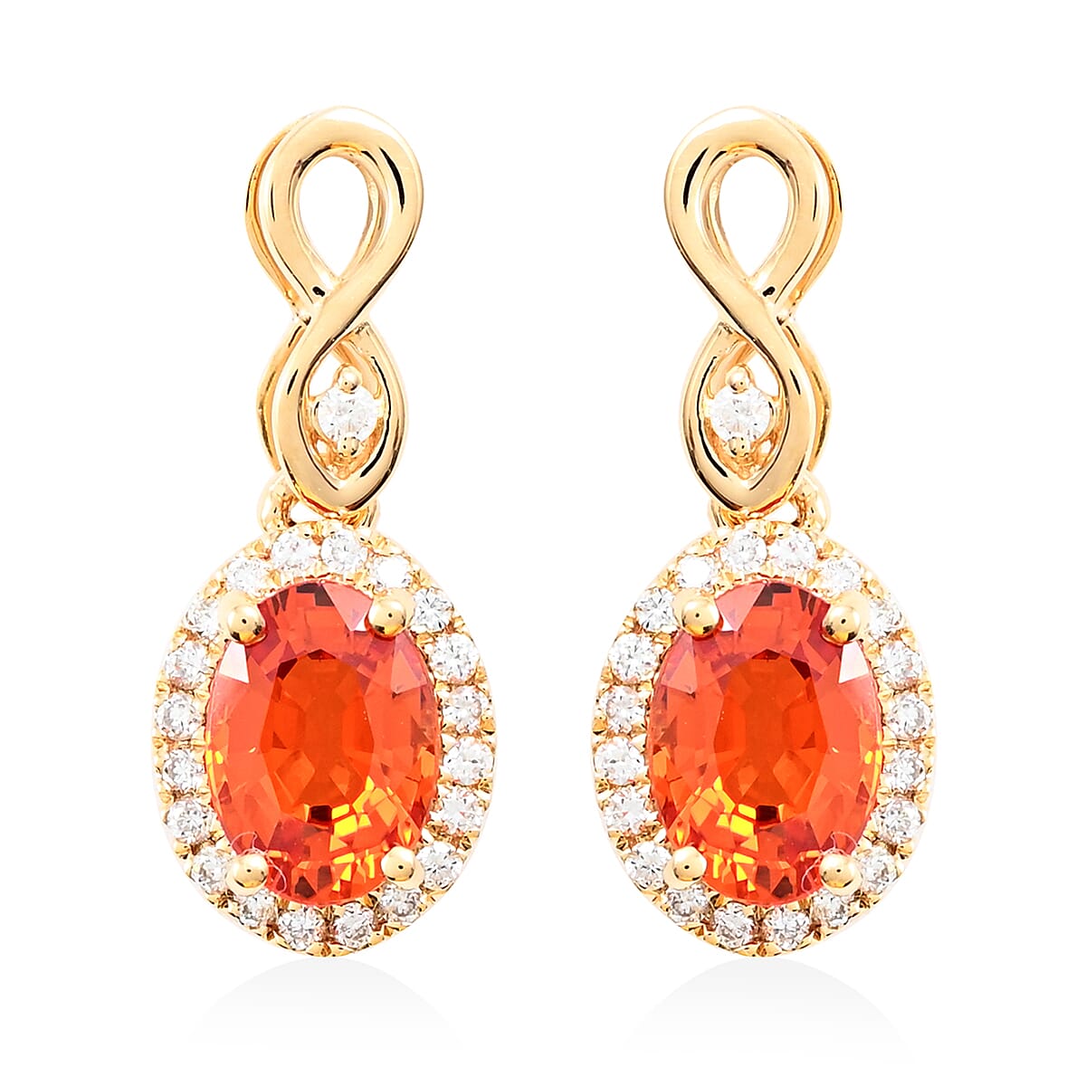 Certified & Appraised  Iliana 18K Yellow Gold AAA Songea Sapphire and G-H SI Diamond Earrings 2.53 Grams 2.25 ctw