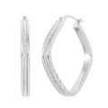 Sterling Silver Sparkle Squared Hoop Earrings (3.10 g) - Sticky add to cart bar