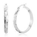 Sterling Silver Textured Hoop Earrings (3.25 g) - Sticky add to cart bar