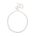 Herringbone Chain Necklace with Adjustable Ball 18-29 Inches in ION Plated RG Stainless Steel - Sticky add to cart bar