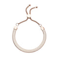Herringbone Bracelet With Adjustable Ball in ION Plated Rose Gold Stainless Steel (6-9In) - Sticky add to cart bar