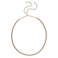 Shiny Box Link Necklace with Adjustable Ball (18-29 Inches) in ION Plated RG Stainless Steel - Sticky add to cart bar