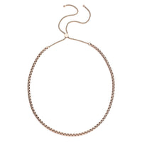 Shiny Box Link Necklace with Adjustable Ball (18-29 Inches) in ION Plated RG Stainless Steel