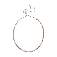 Curb Chain Lariat Necklace 18 Inches in ION Plated RG Stainless Steel