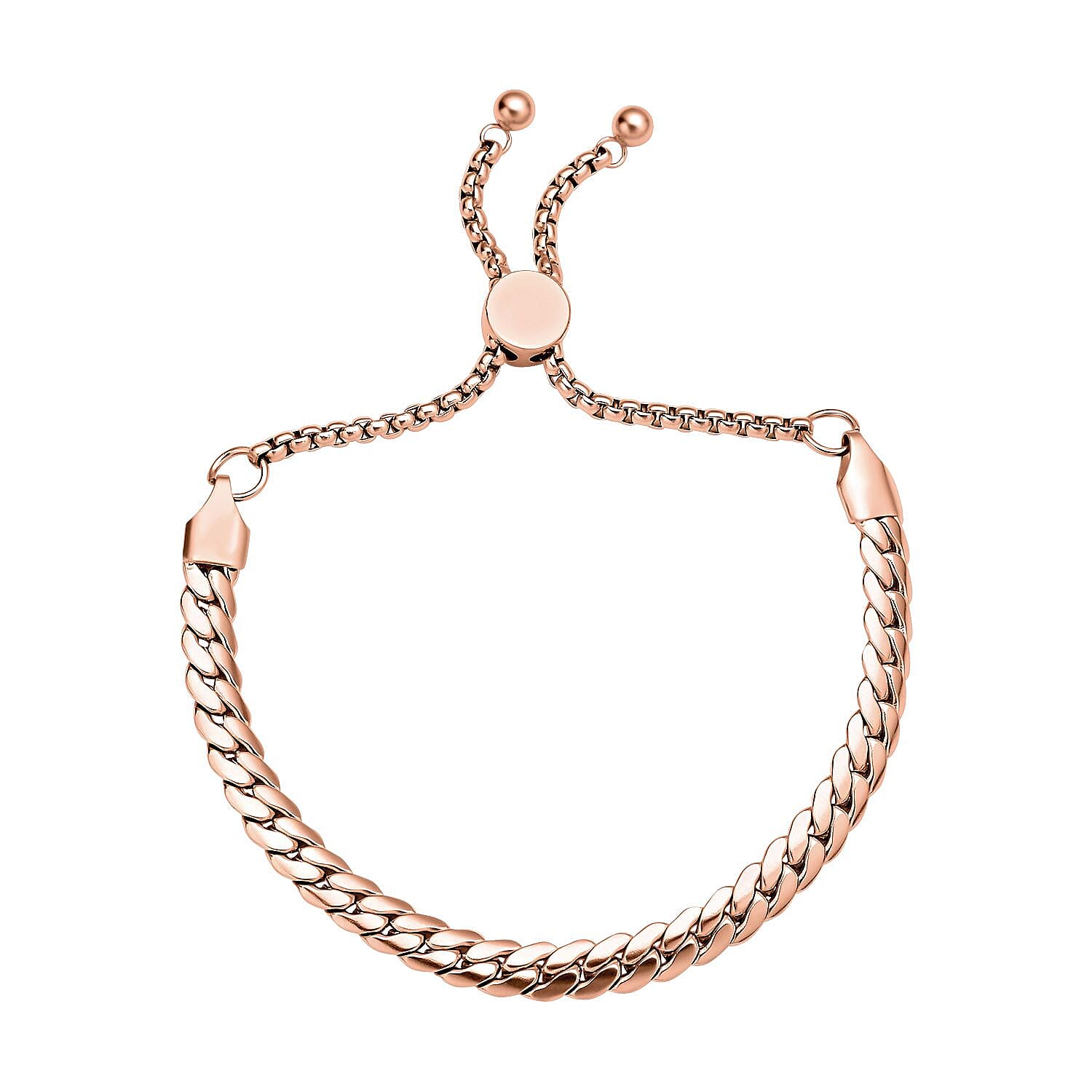 Curb Chain Bracelet in ION Plated RG Stainless Steel (Adjustable)