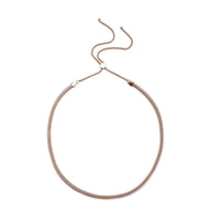 Fancy Mesh Chain Necklace with Adjustable Ball 18-29 Inches in ION Plated RG Stainless Steel