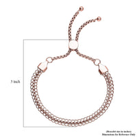 Fancy Mesh Chain Bracelet with Adjustable Ball in ION Plated RG Stainless Stee