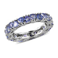 ONE TIME ONLY Tanzanite Eternity Band Ring in Platinum Over Sterling Silver (Size 5.0) 3.10 ctw - Sticky add to cart bar