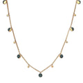 GP Celestial Dream Collection Blue Diamond Moon Phase Necklace 20 Inches in Vermeil Yellow Gold Over Sterling Silver 0.50 ctw - Sticky add to cart bar