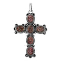 Artisan Crafted Rainbow Drusy Quartz Cross Pendant in Sterling Silver 7.80 Grams 6.90 ctw - Sticky add to cart bar