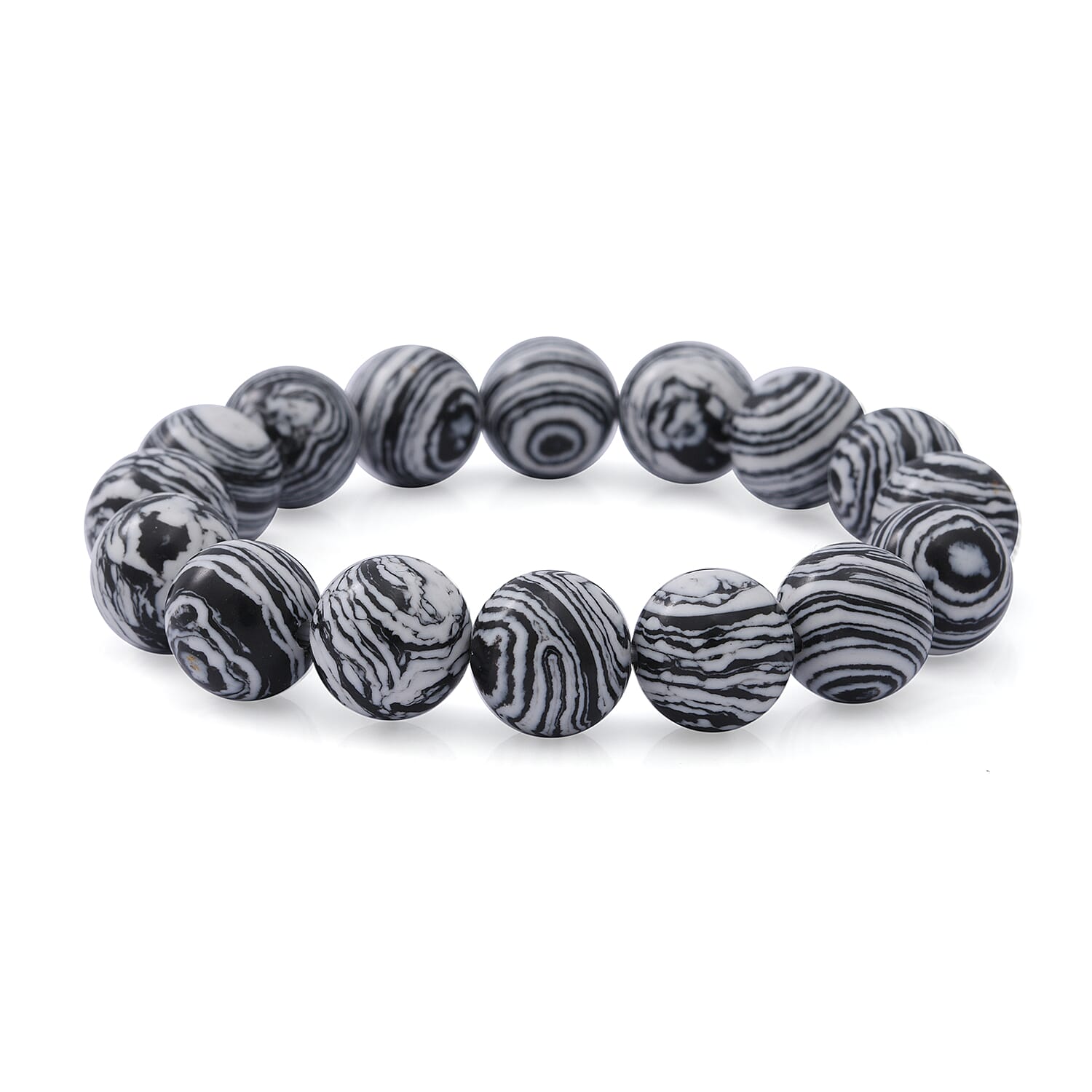 Multi Color Malachite 12mm Beaded Stretch Bracelet 150.00 ctw