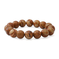 HONGKONG CLOSEOUT DEAL Wood Grain Jasper 12 mm Beaded Stretch Bracelet 150.00 ctw