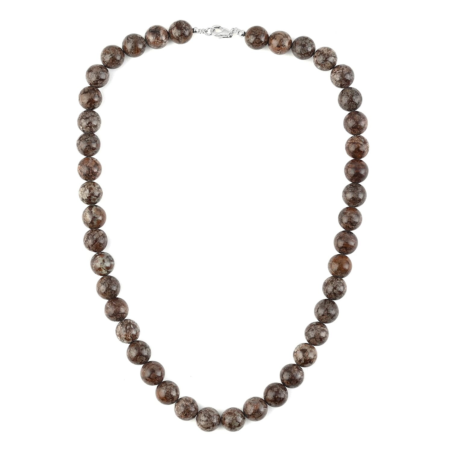 Red Jasper Mesh Work Beaded Necklace 18 Inches in Sterling Silver 250.00 ctw