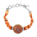 Shades of Fire Opal Floral Spray Bracelet in Platinum Over Sterling Silver (6.50-8.50In) 23.65 ctw - Sticky add to cart bar