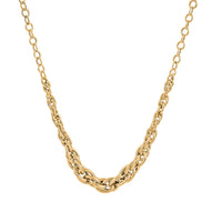 Maestro Gold Collection Italian 14K Yellow Gold Twisted Link Necklace, Gold Necklace, Gold Gifts For Her 6.3mm 2.80 Grams