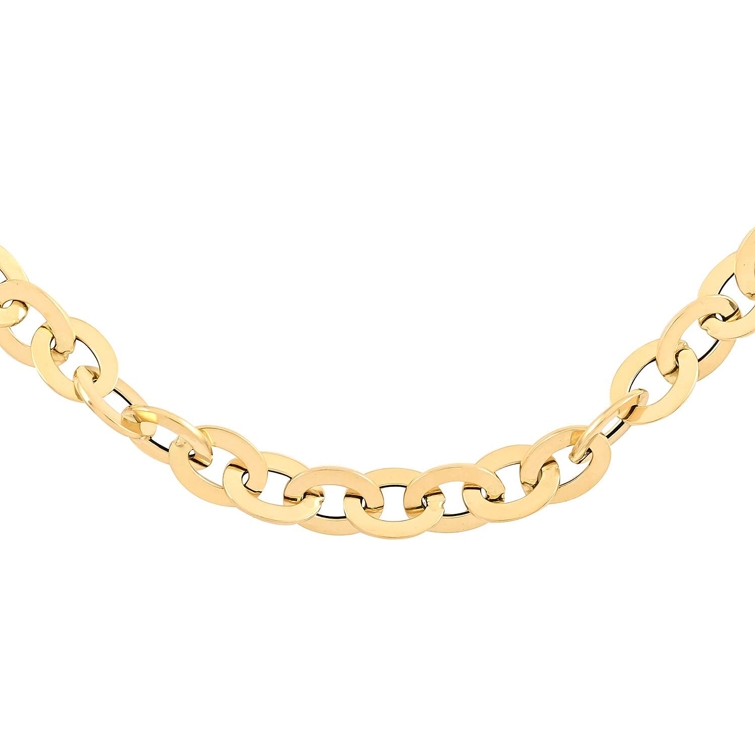 Maestro Gold Collection Italian 14K Yellow Gold 8.2mm Mirro Rolo Necklace 18-20 Inches 6.5 Grams