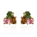 Multi-Tourmaline Stud Earrings in Vermeil Yellow Gold Over Sterling Silver 1.00 ctw - Sticky add to cart bar