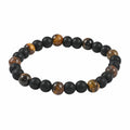 Tiger's Eye and Lava Stone Beaded Stretch Bracelet 18.00 ctw - Sticky add to cart bar