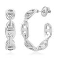 Mariner Link Hoop Earrings in Silvertone - Sticky add to cart bar