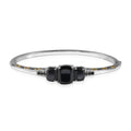 KARIS Natural Thai Black Spinel Bangle Bracelet in 18K YG Plated and Platinum Bond (6.50 In) 13.00 ctw - Sticky add to cart bar