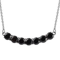 Thai Black Spinel Necklace 18 Inches in Stainless Steel 7.75 ctw - Sticky add to cart bar