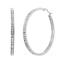 Simulated Diamond Hoop Earrings in Stainless Steel, Tarnish-Free, Waterproof, Sweat Proof Jewelry - Sticky add to cart bar