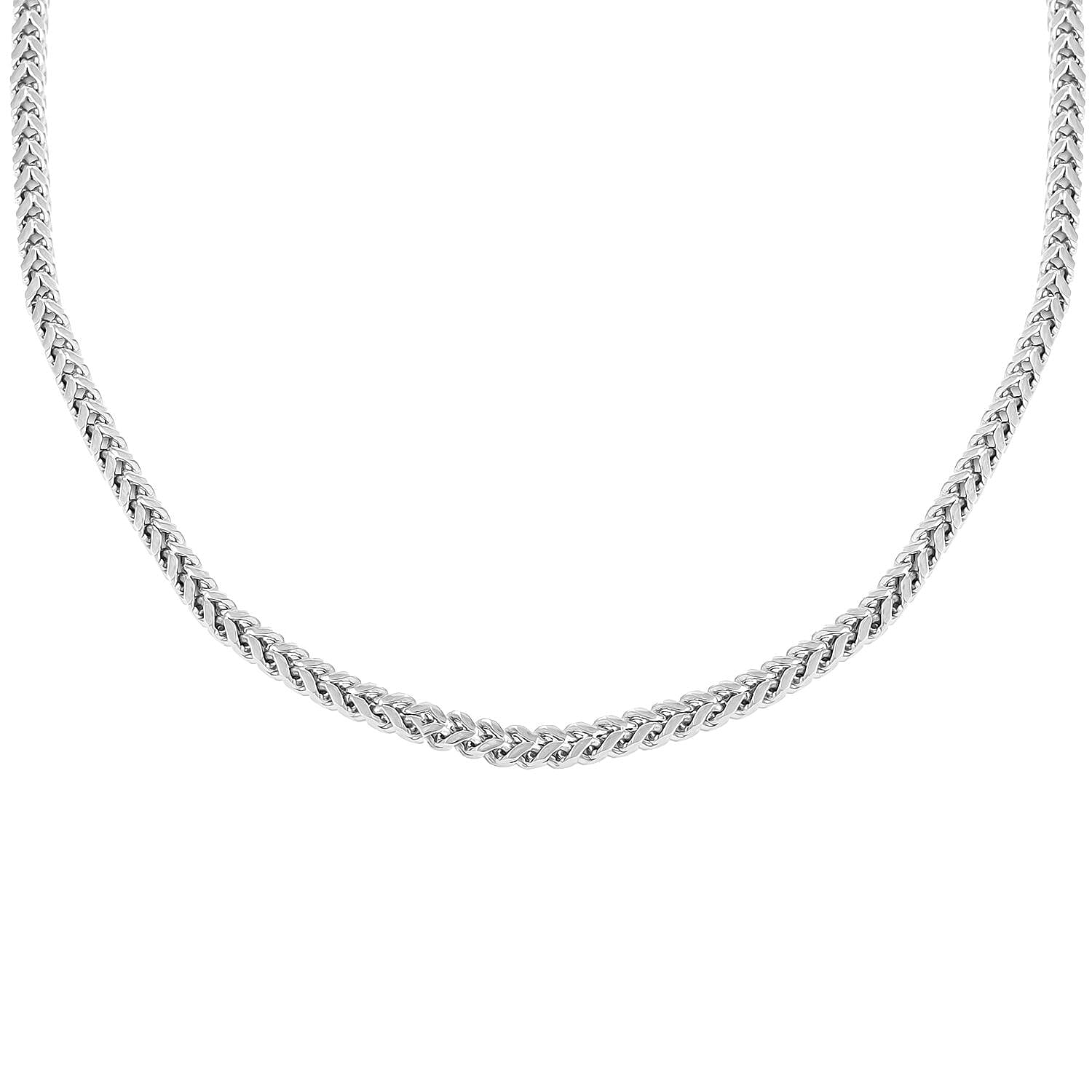 3.3mm Franco Box Necklace (24 Inches) in Stainless Steel , Tarnish-Free, Waterproof, Sweat Proof Jewelry